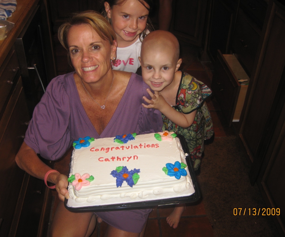 Celebrating the last day of radiation, July 2009.